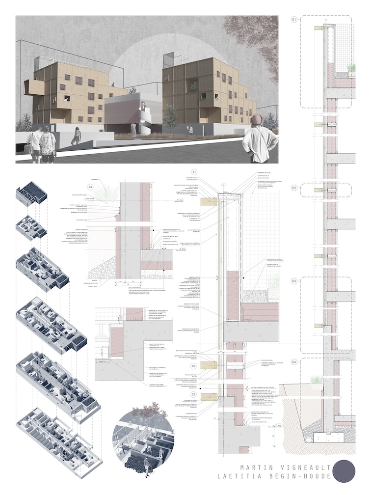 Le projet d’une étudiante et d’un étudiant en technologie de l’architecture au cégep du Vieux Montréal. Image : Laetitia Bégin-Houde et Martin Vigneault